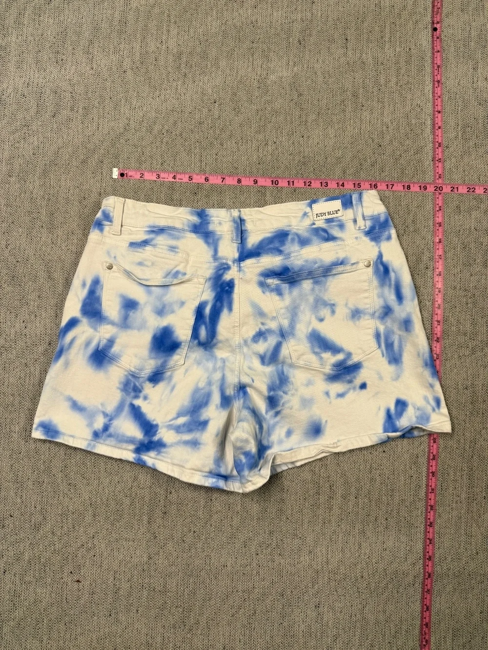 Judy Blue Tie-Dye Denim Shorts Women 1XL Blue White